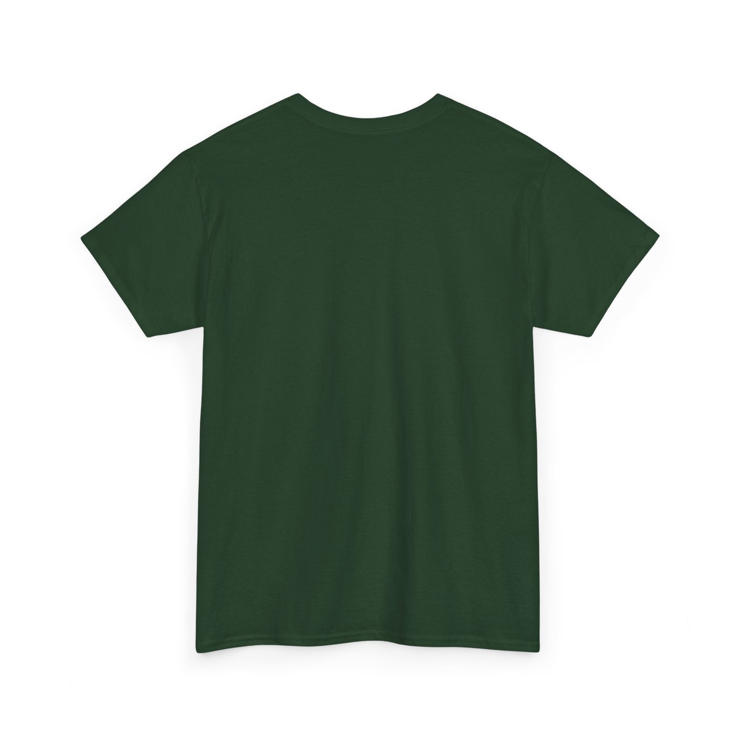 Green short-sleeve T-shirt with crew neck, plain front.