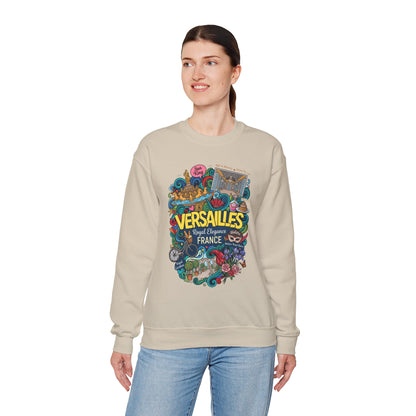 Light beige crewneck sweatshirt with colorful France graphic print on the front
