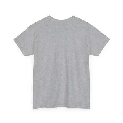 Light gray crew-neck T-shirt, short sleeves, no visible front graphic.