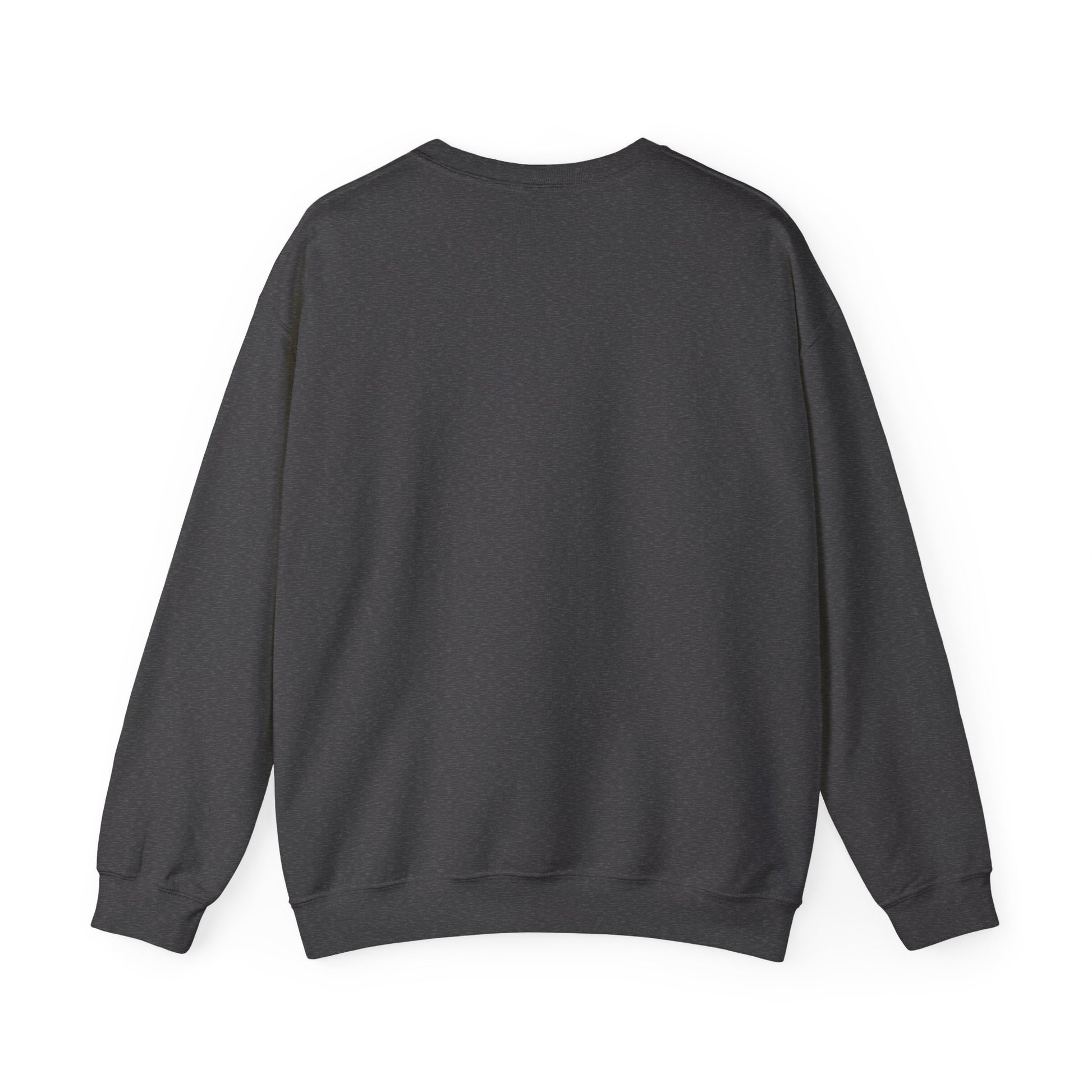 Italy travel sweatshirt, dark heather gray crewneck back view
