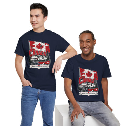 Navy short-sleeve crewneck T-shirt with Canada graphic chest print