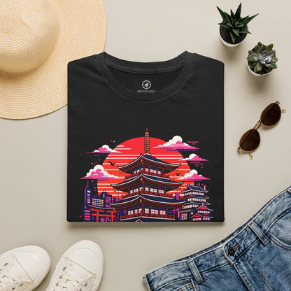 Black T-shirt with Osaka graphic print on the front.
