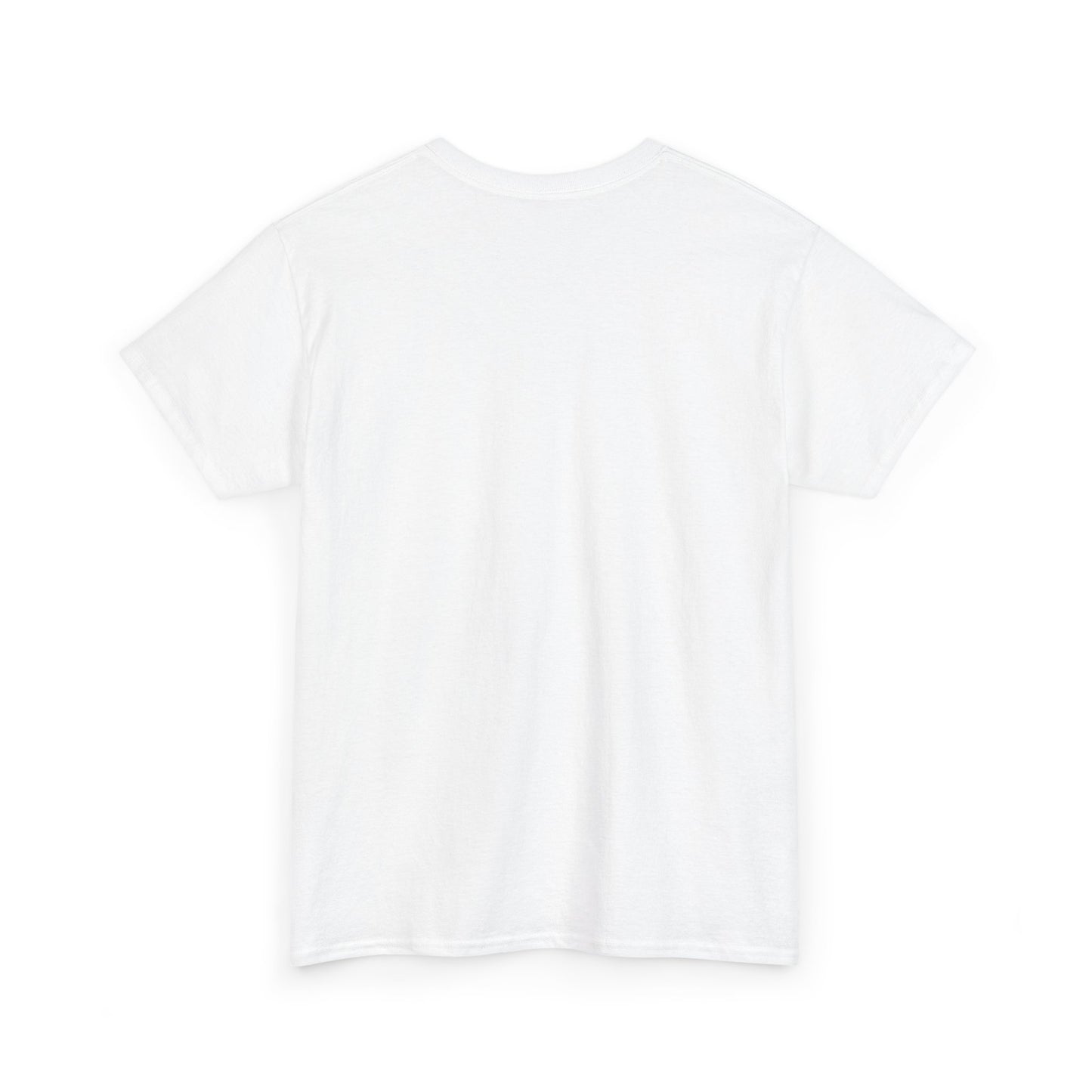 White T-shirt back view with crew neck and plain fabric