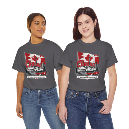 Charcoal crewneck t-shirt with Canada graphic print on the chest