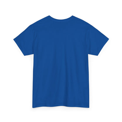 Royal blue crewneck t-shirt with short sleeves and no visible graphic print