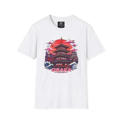 White T-shirt with Osaka graphic print on the front.