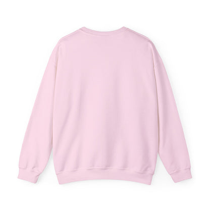 Light pink crewneck sweatshirt, plain back view