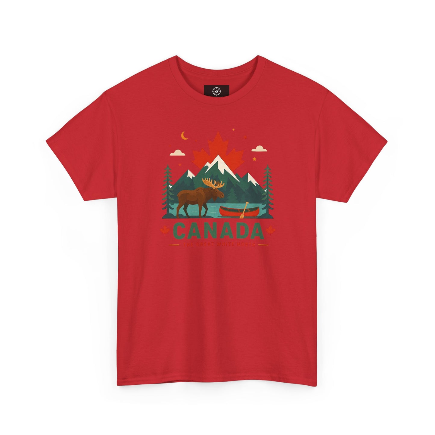 Short-sleeve T-shirt in red with Canada camping graphic on front