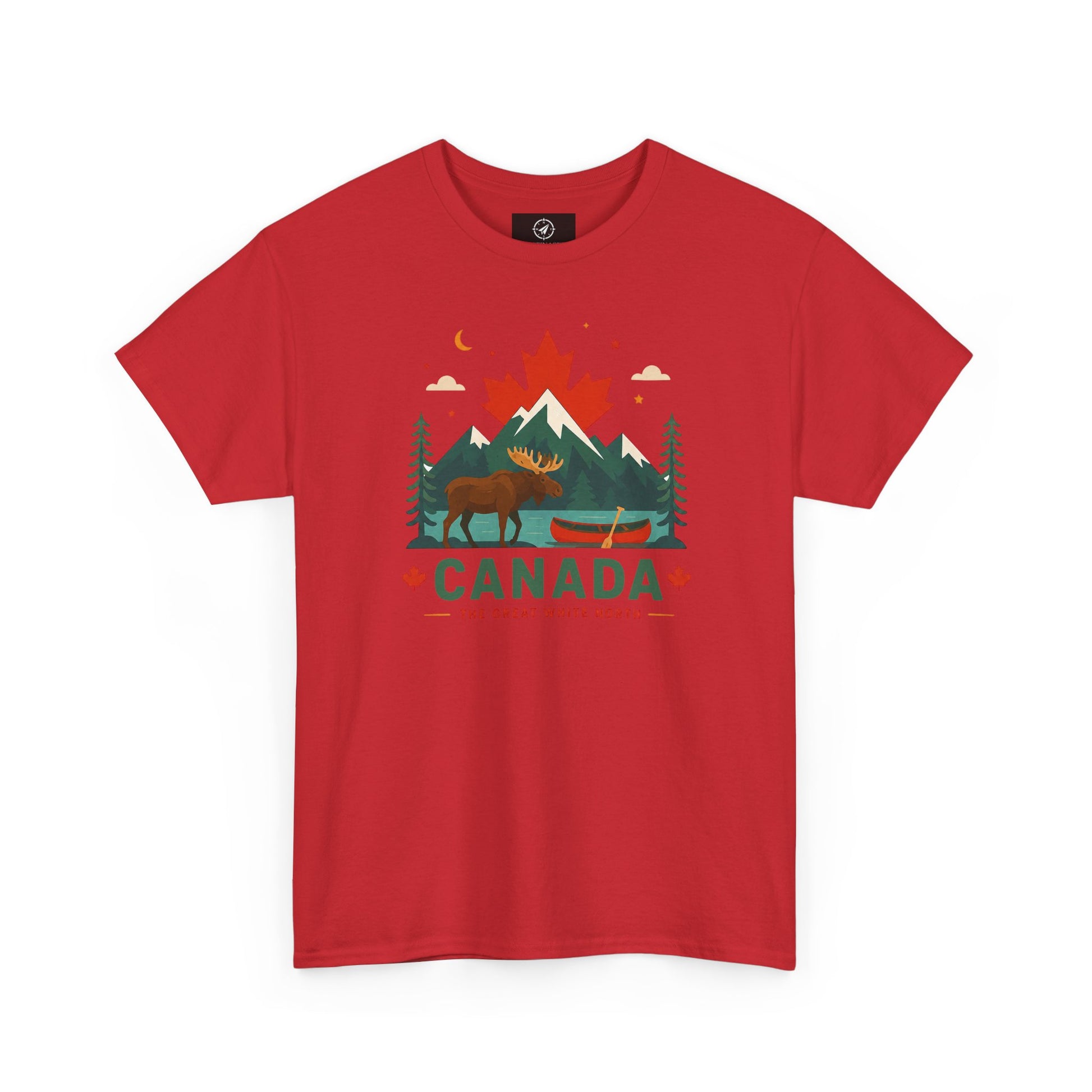 Short-sleeve T-shirt in red with Canada camping graphic on front