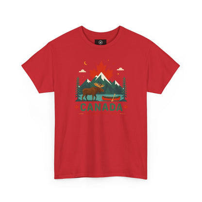 Short-sleeve T-shirt in red with Canada camping graphic on front