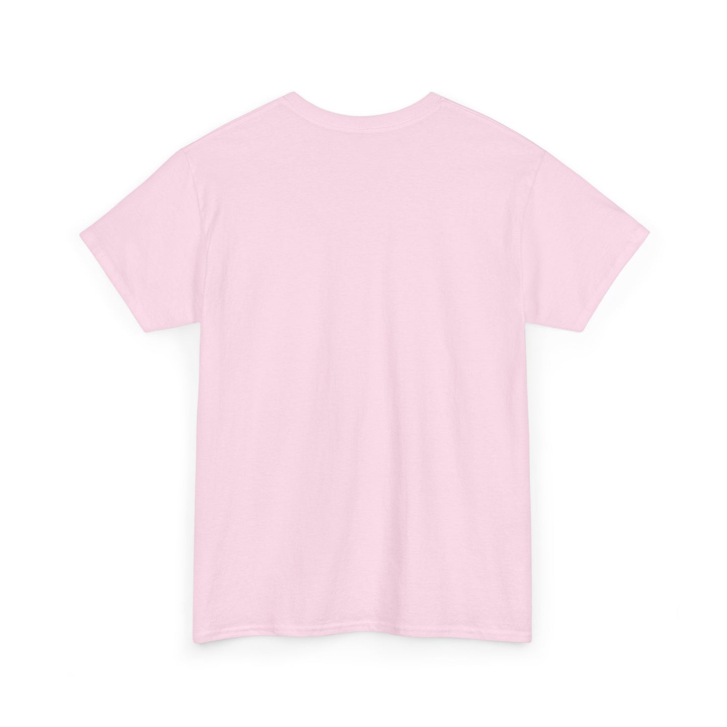 Pink crew-neck T-shirt, plain back view with no visible graphic