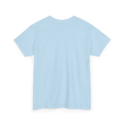 Light blue short-sleeve t-shirt without visible front graphic