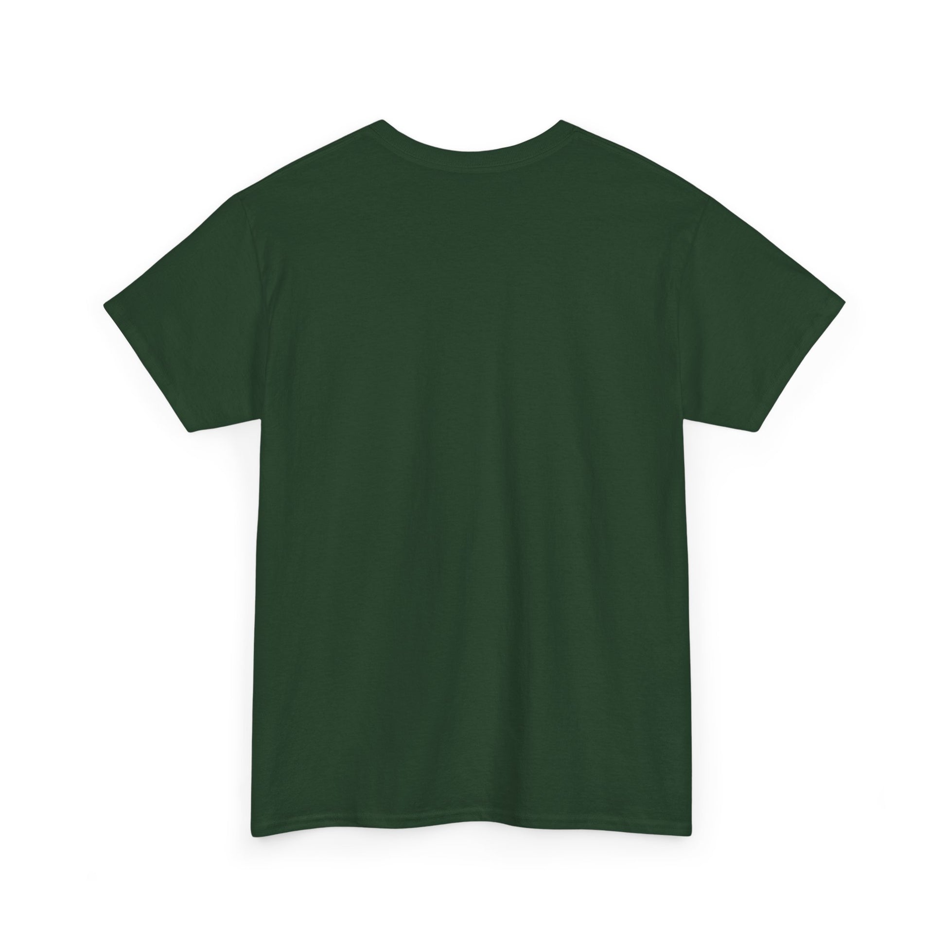 Forest green short-sleeve T-shirt, plain front panel