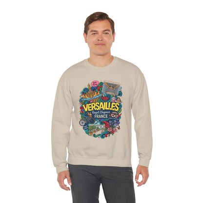 Light beige crewneck sweatshirt with colorful France graphic print on the front
