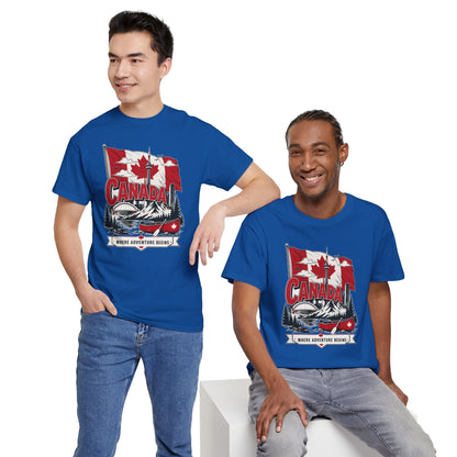 Navy short-sleeve crewneck T-shirt with Canada graphic chest print