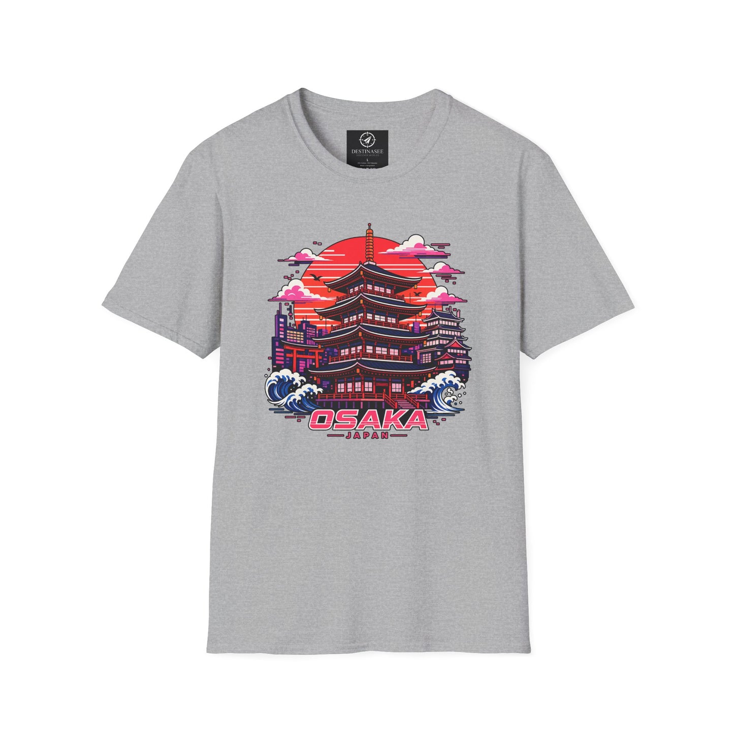 Light gray T-shirt with Osaka graphic print on the front.