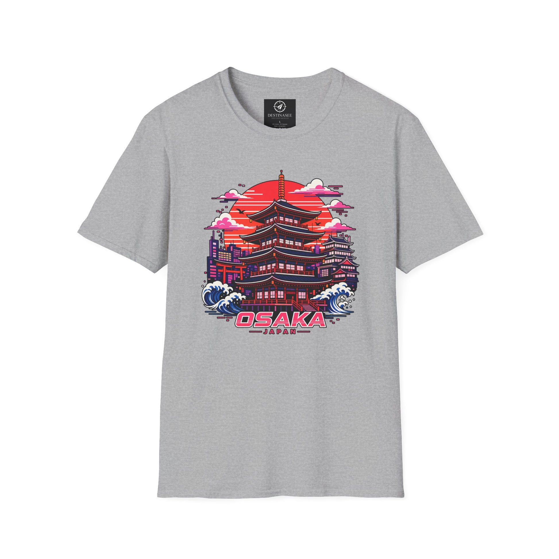 Light gray T-shirt with Osaka graphic print on the front.