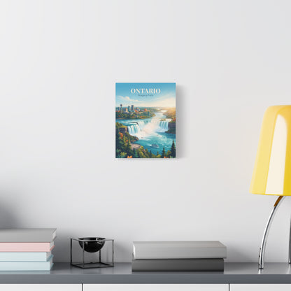 Ontario Niagara Falls canvas wall art with waterfall landscape and ONTARIO title