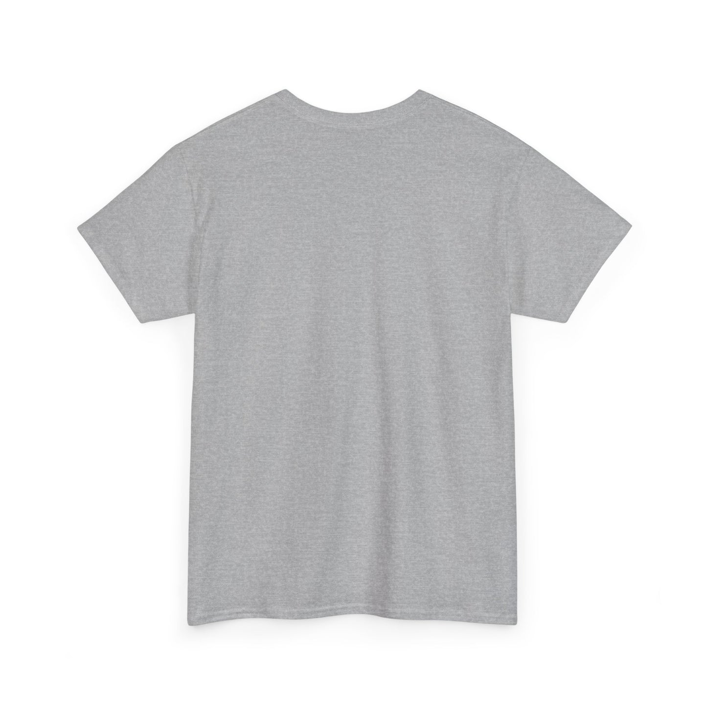 Heather grey crew-neck camping tee, plain front