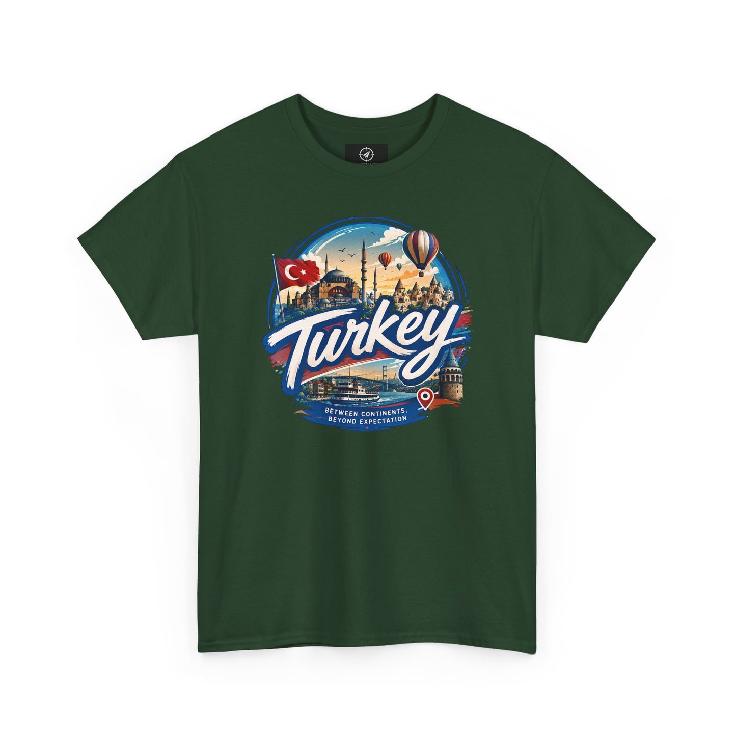 Dark green graphic Turkey T-shirt with colorful front print