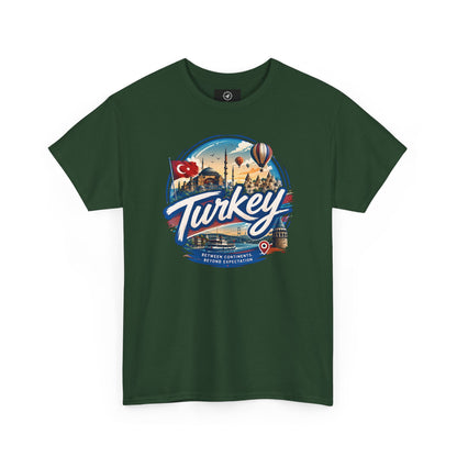 Dark green graphic Turkey T-shirt with colorful front print