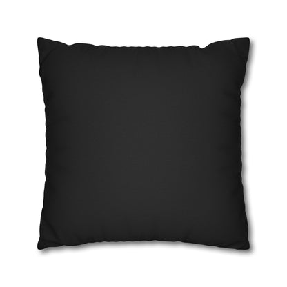Decorative black pillow cover with smooth front and square corners