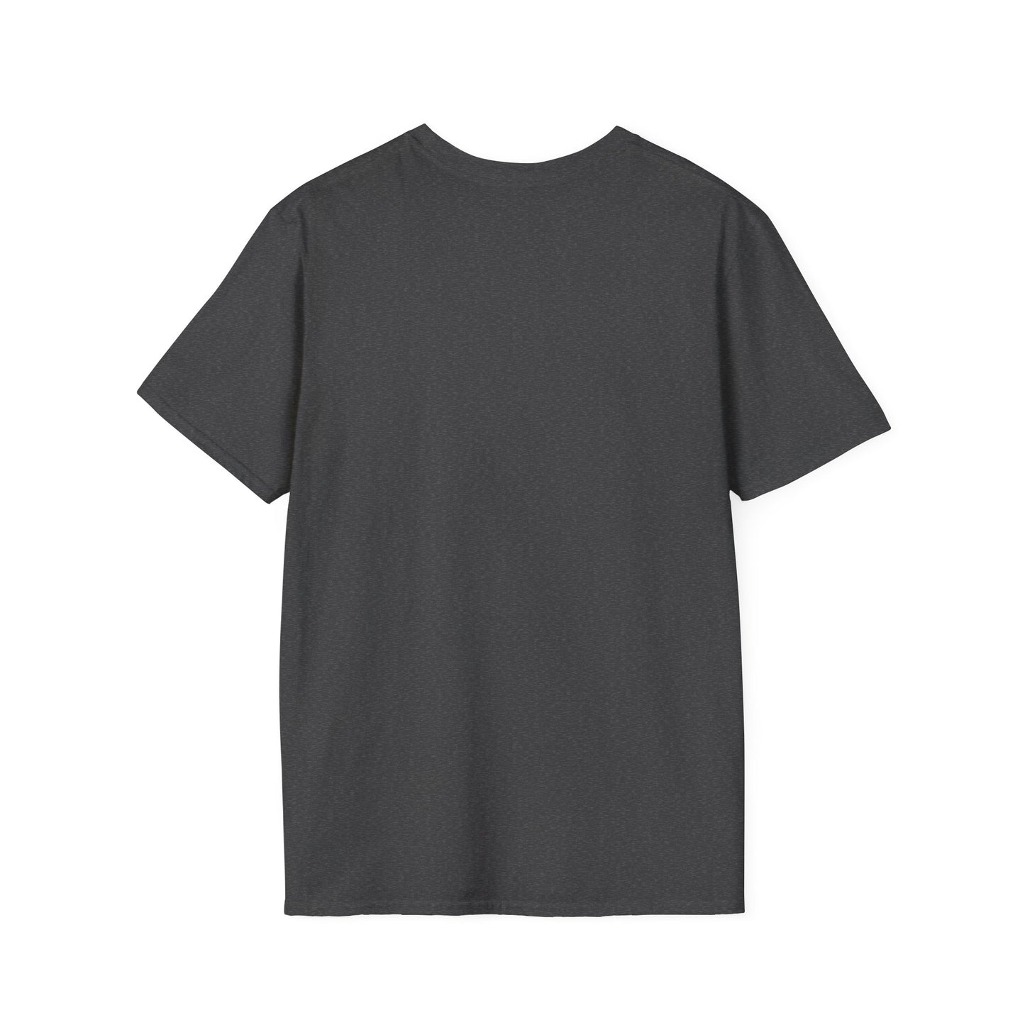 Dark gray T-shirt shown from the back, plain with no visible print.