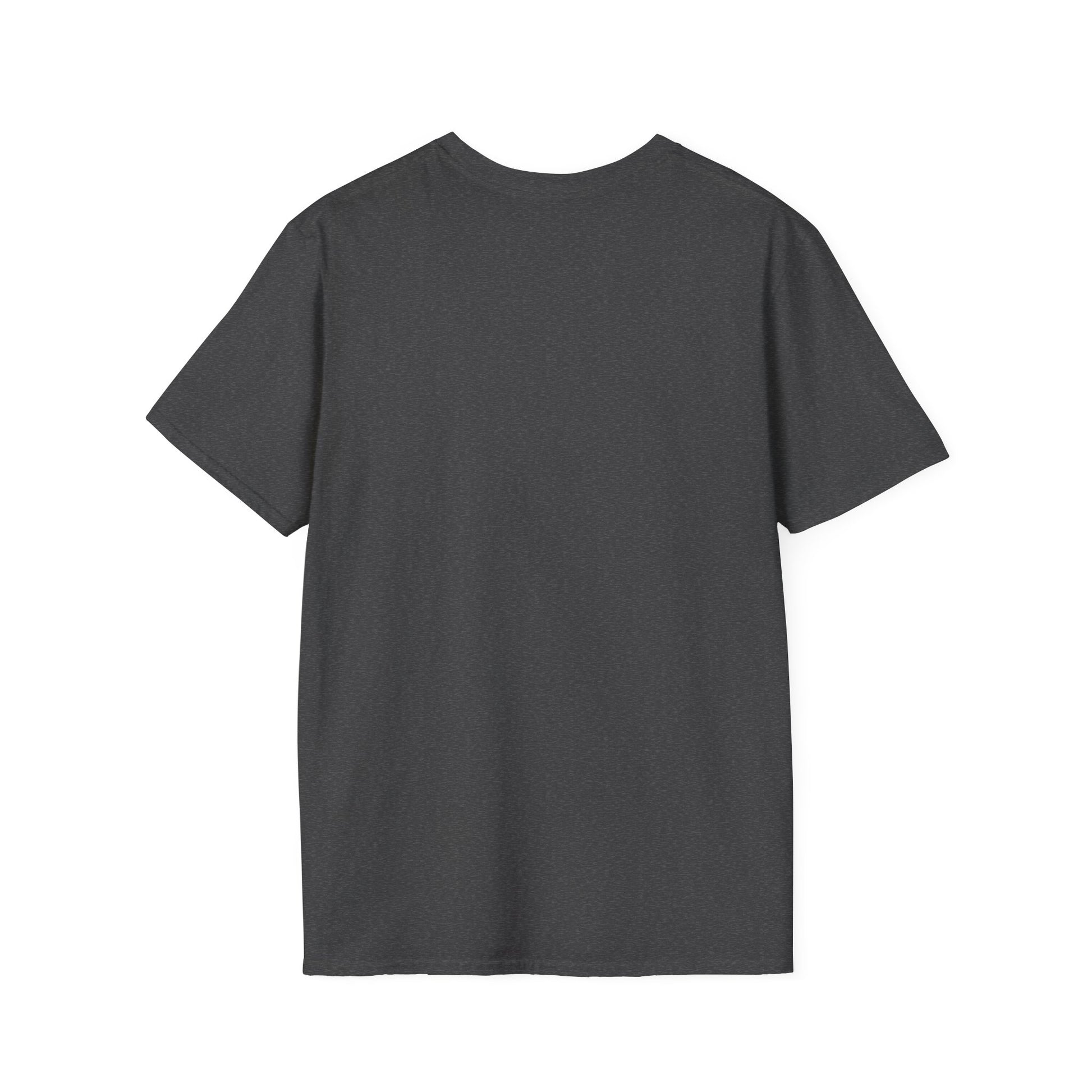 Dark gray T-shirt shown from the back, plain with no visible print.