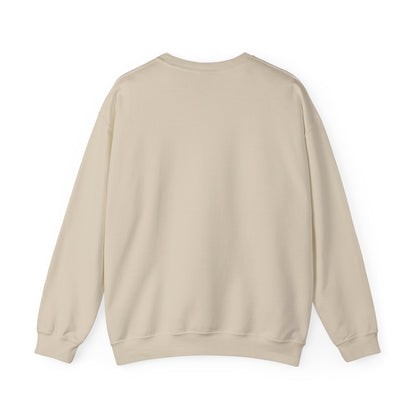 Sand crewneck sweatshirt back view, plain solid fabric