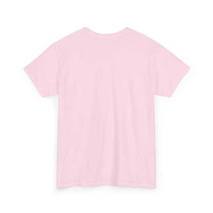 Light pink crewneck T-shirt with plain front, no visible print
