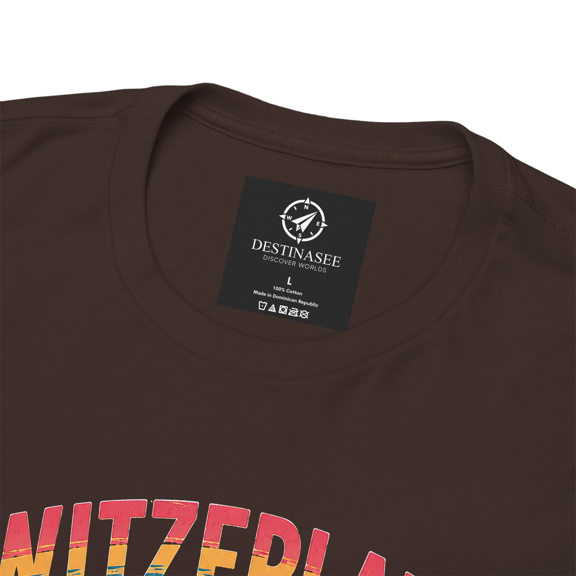 Dark chocolate graphic vintage T-shirt, crew neck, small chest label visible