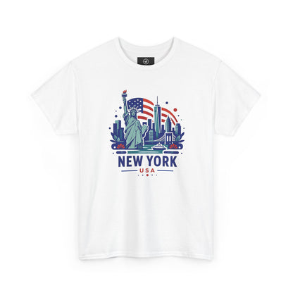 White T-shirt with Statue of Liberty graphic and “NEW YORK USA” front print