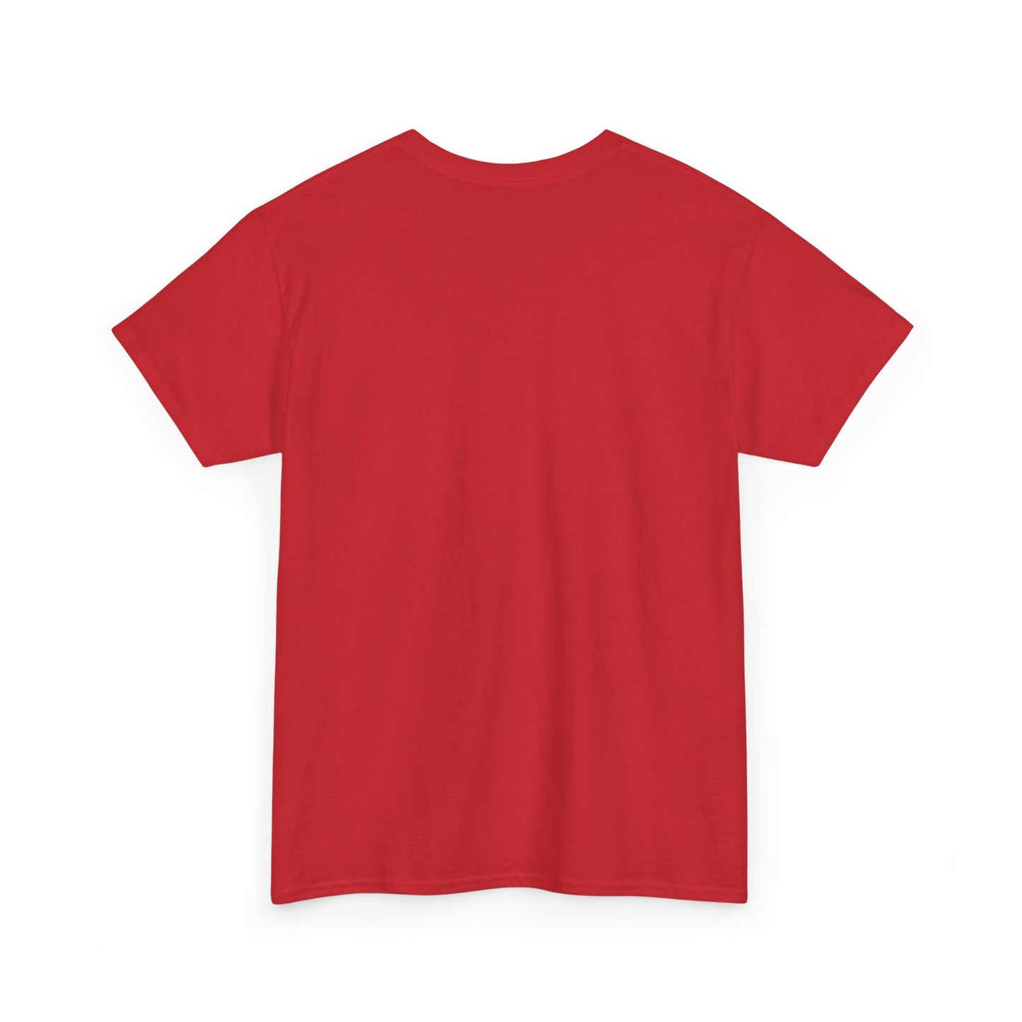 Red T-shirt, plain front view with crew neck