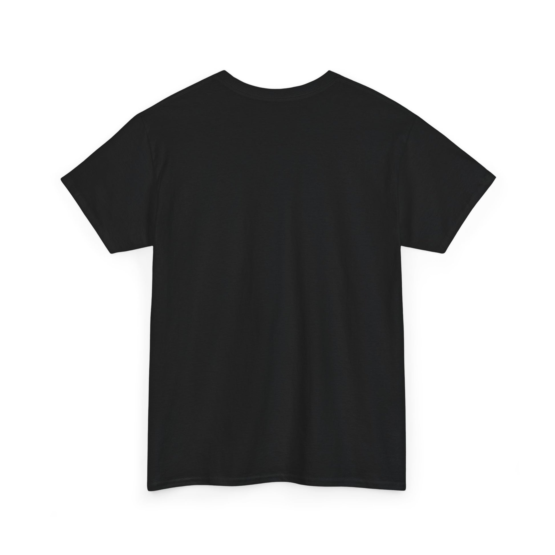 Black crew-neck T-shirt, plain front