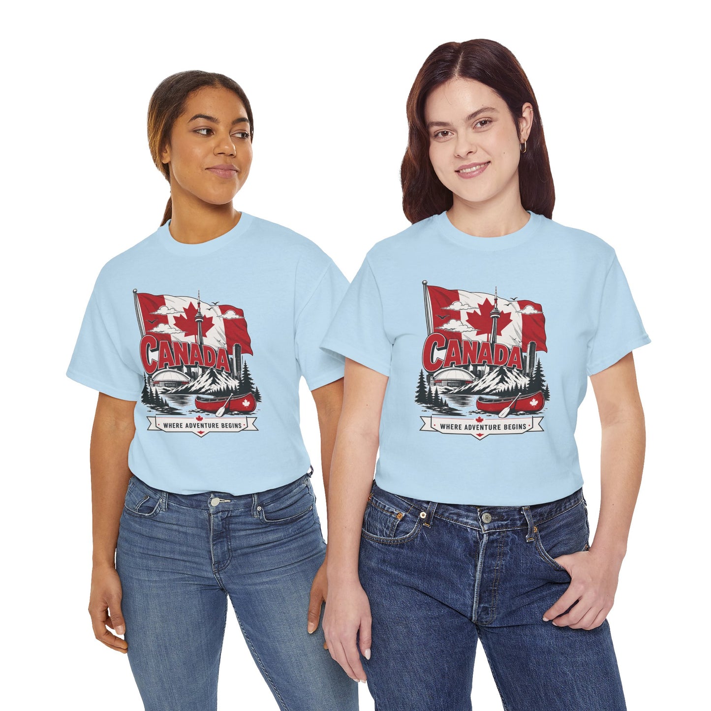 Light blue crewneck t-shirt with Canada graphic print on the chest