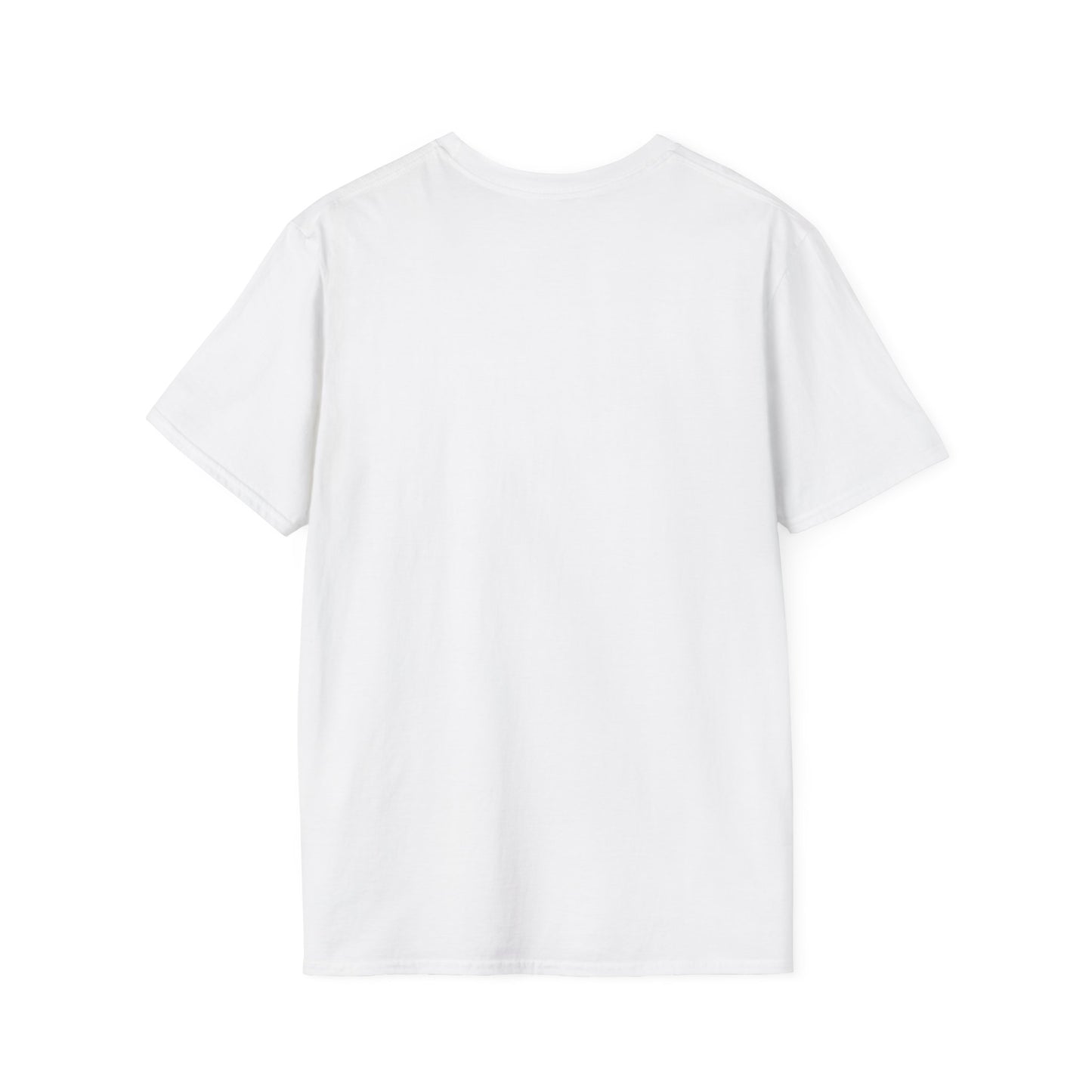 White T-shirt shown from the back, plain with no visible print.
