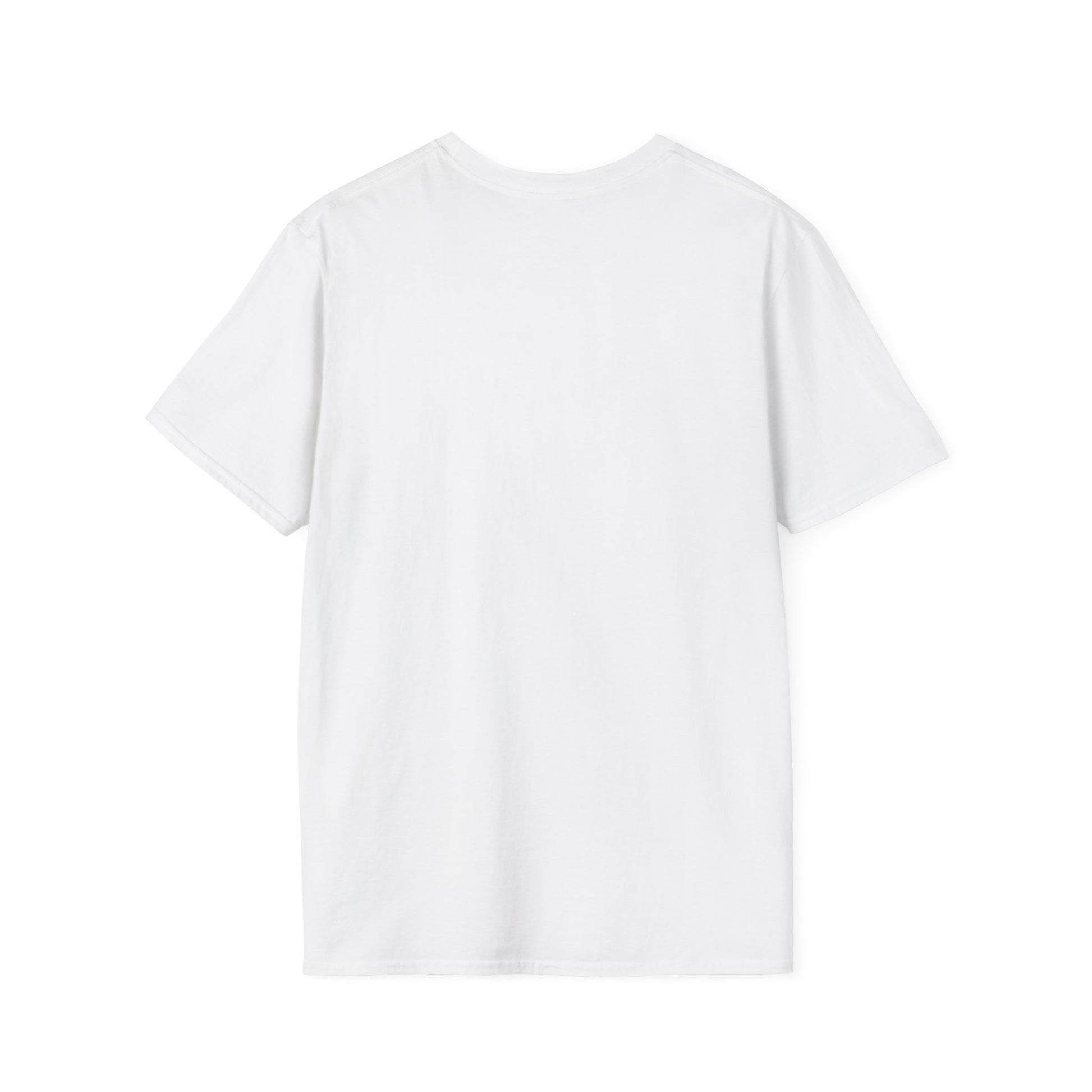 White T-shirt shown from the back, plain with no visible print.