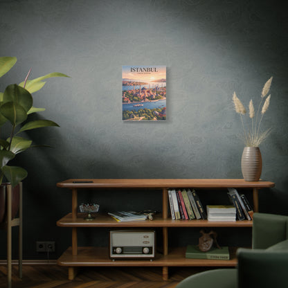 Matte canvas wall art of Istanbul skyline with Hagia Sophia domes