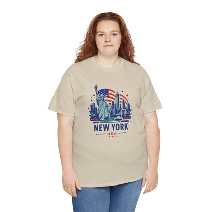 Natural T-shirt with New York Statue of Liberty graphic on front