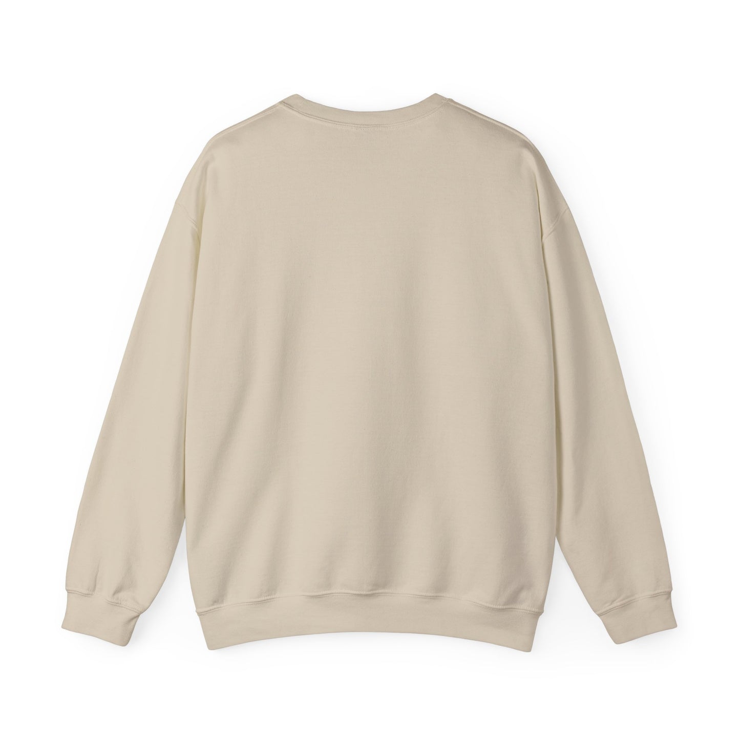 Light sand crewneck sweatshirt back view, plain