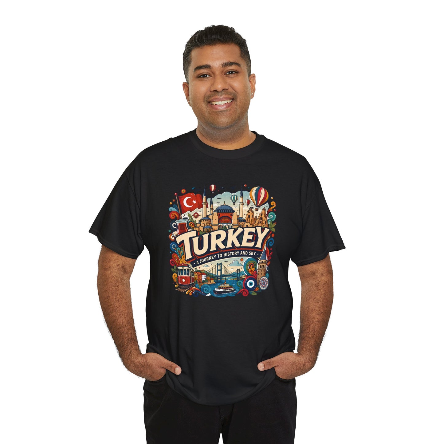 Black Istanbul graphic T-shirt with large Turkey emblem centered on chest