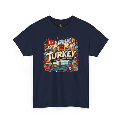 Navy Istanbul graphic T-shirt with colorful Turkey emblem centered on chest