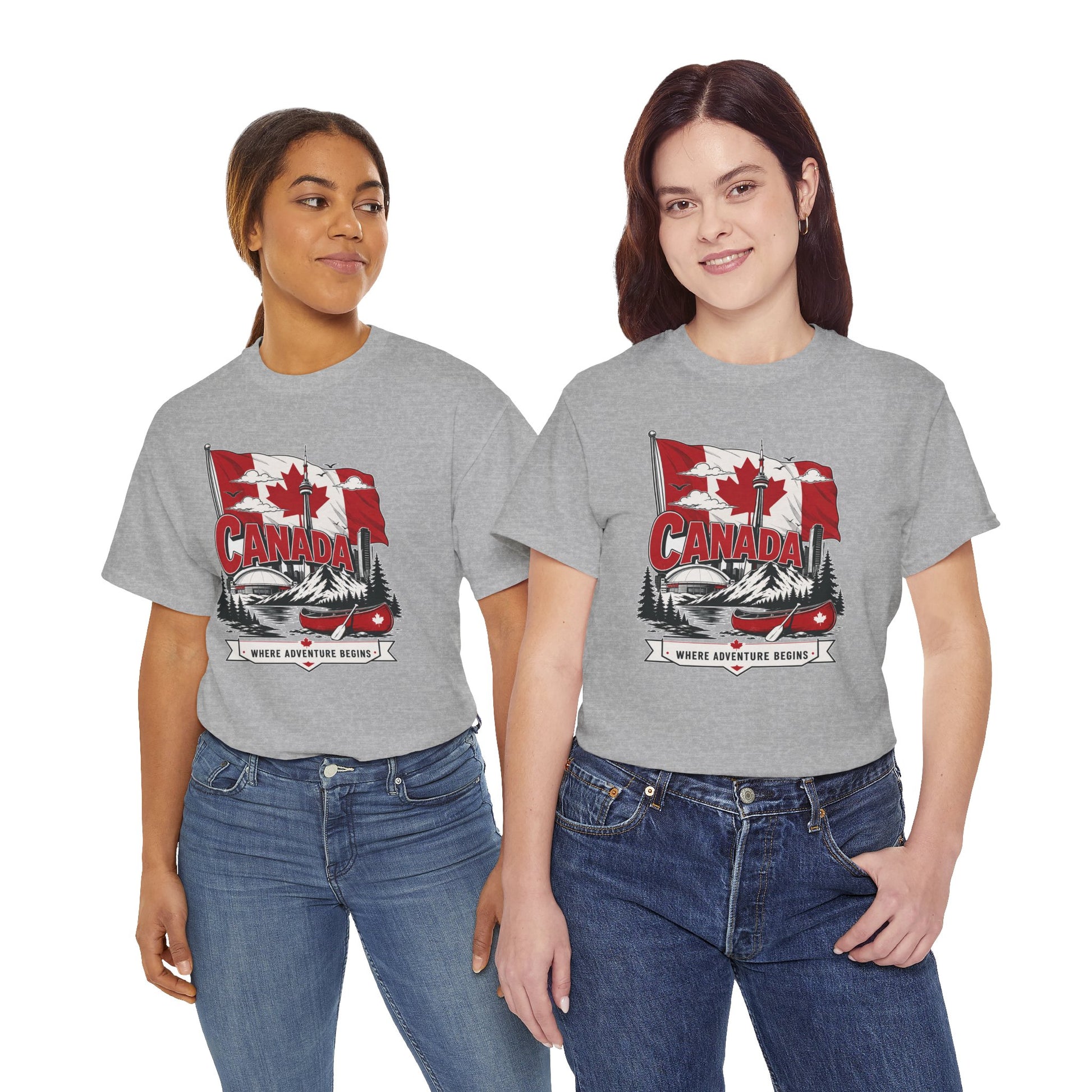 Sport grey crew-neck short-sleeve T-shirt with Canada graphic on chest
