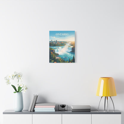 Ontario Niagara Falls canvas wall art featuring Niagara Falls scene with ONTARIO header