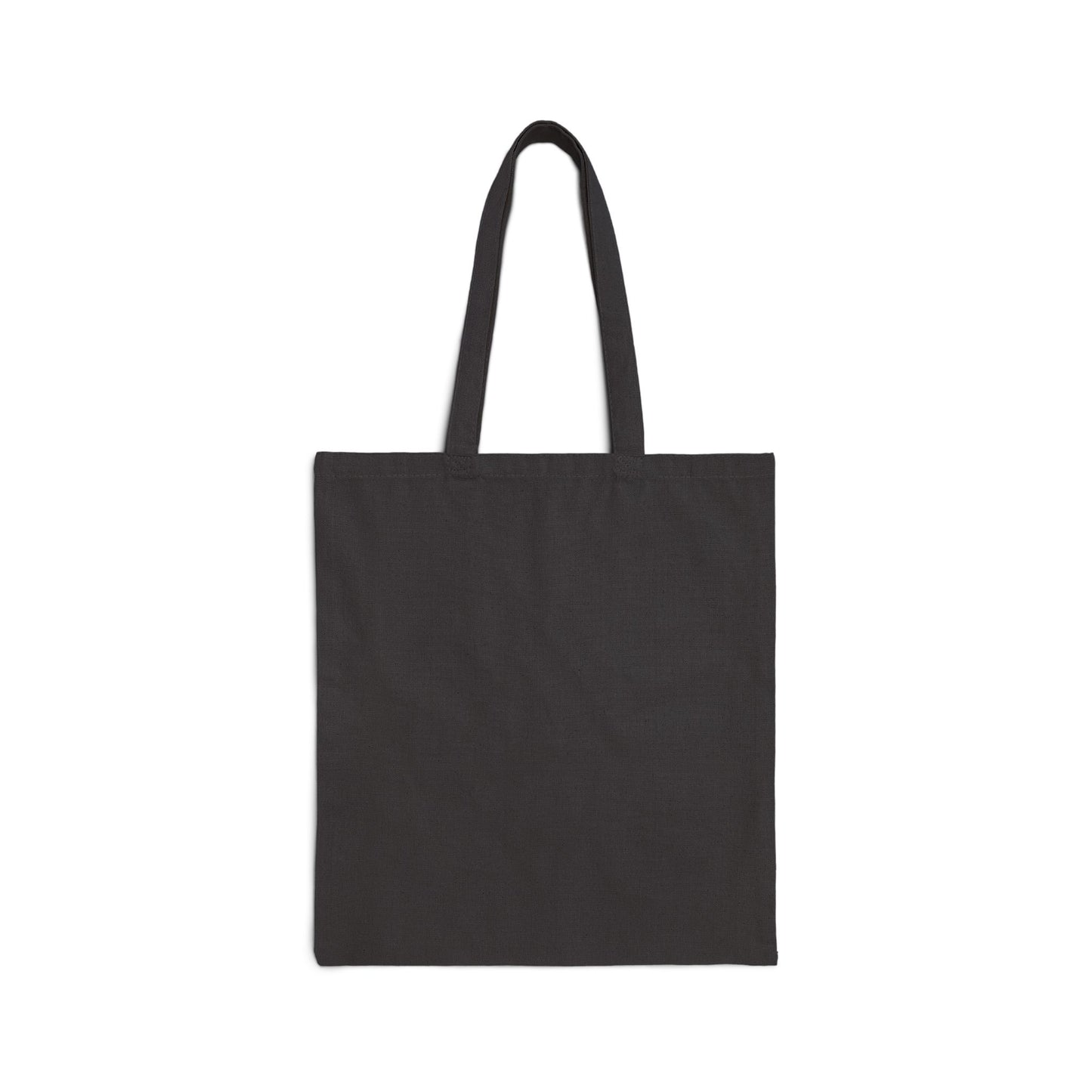 Black canvas tote bag with two short handles