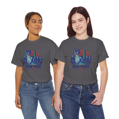 Charcoal T-shirt with Statue of Liberty graphic and “NEW YORK USA” front print