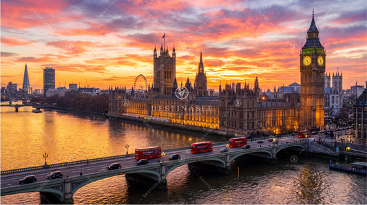 Westminster and Big Ben city skyline desktop wallpaper with river bridge and traffic